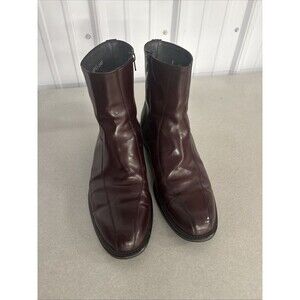 Fitzwell Men’s Size 11 Boots Dark Burgundy Brown Zip  Mid Calf Boots